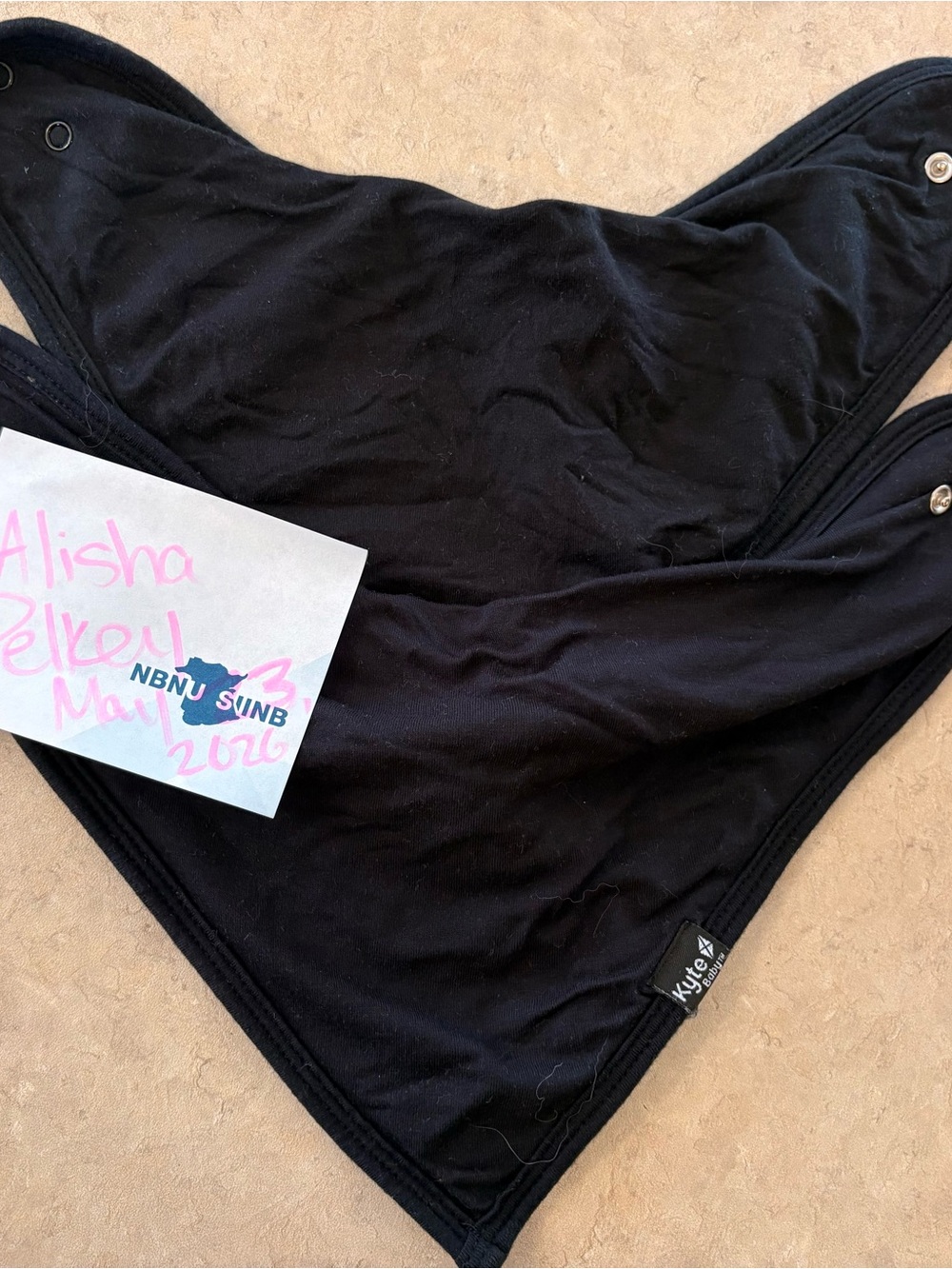 Kyte BABY Black Bandana Bib - Soft Cotton Blend